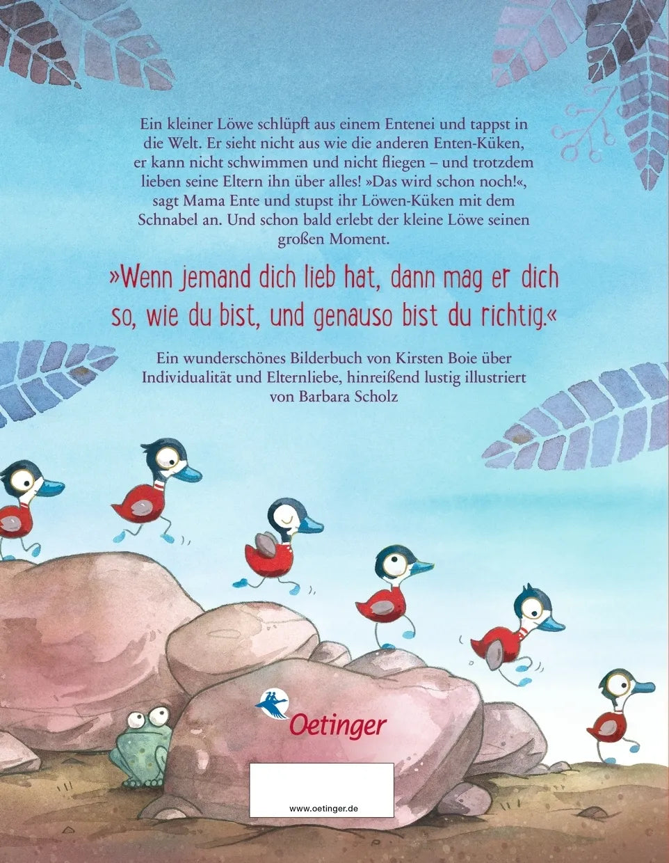 Buchrückseite von 'So wie du bist, bist du ganz genau richtig' mit Klappentext - Gebundene Ausgabe