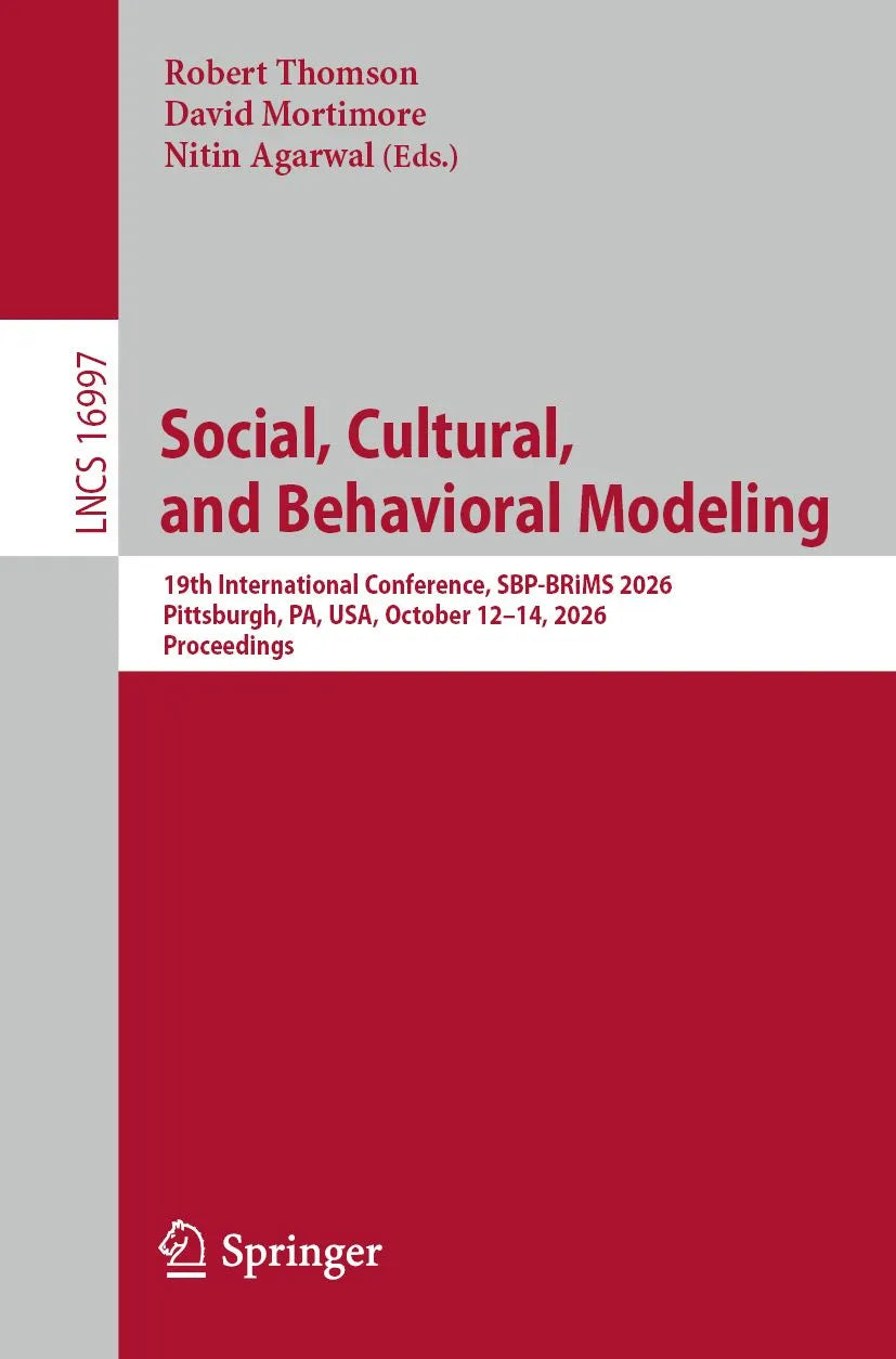 Cover: Social, Cultural, and Behavioral Modeling (E-Book) von Robert Thomson