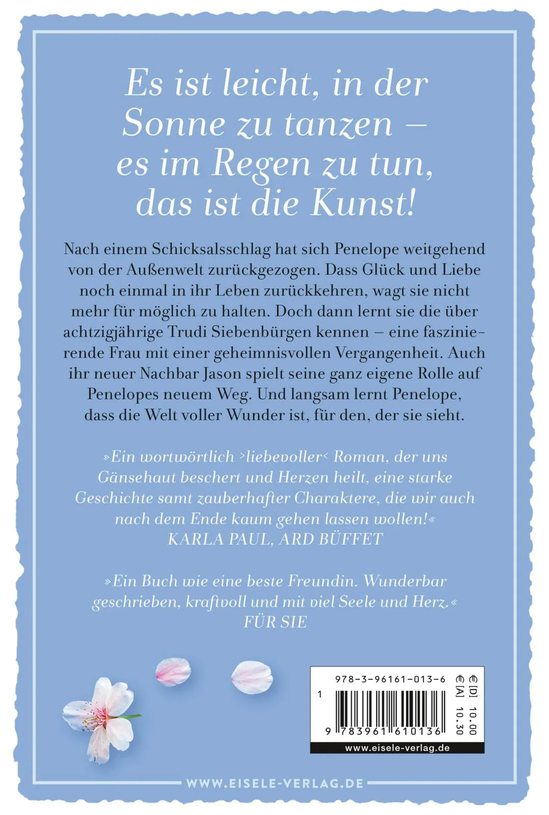 Buchrückseite von 'Solange es Schmetterlinge gibt' mit Klappentext - Taschenbuch
