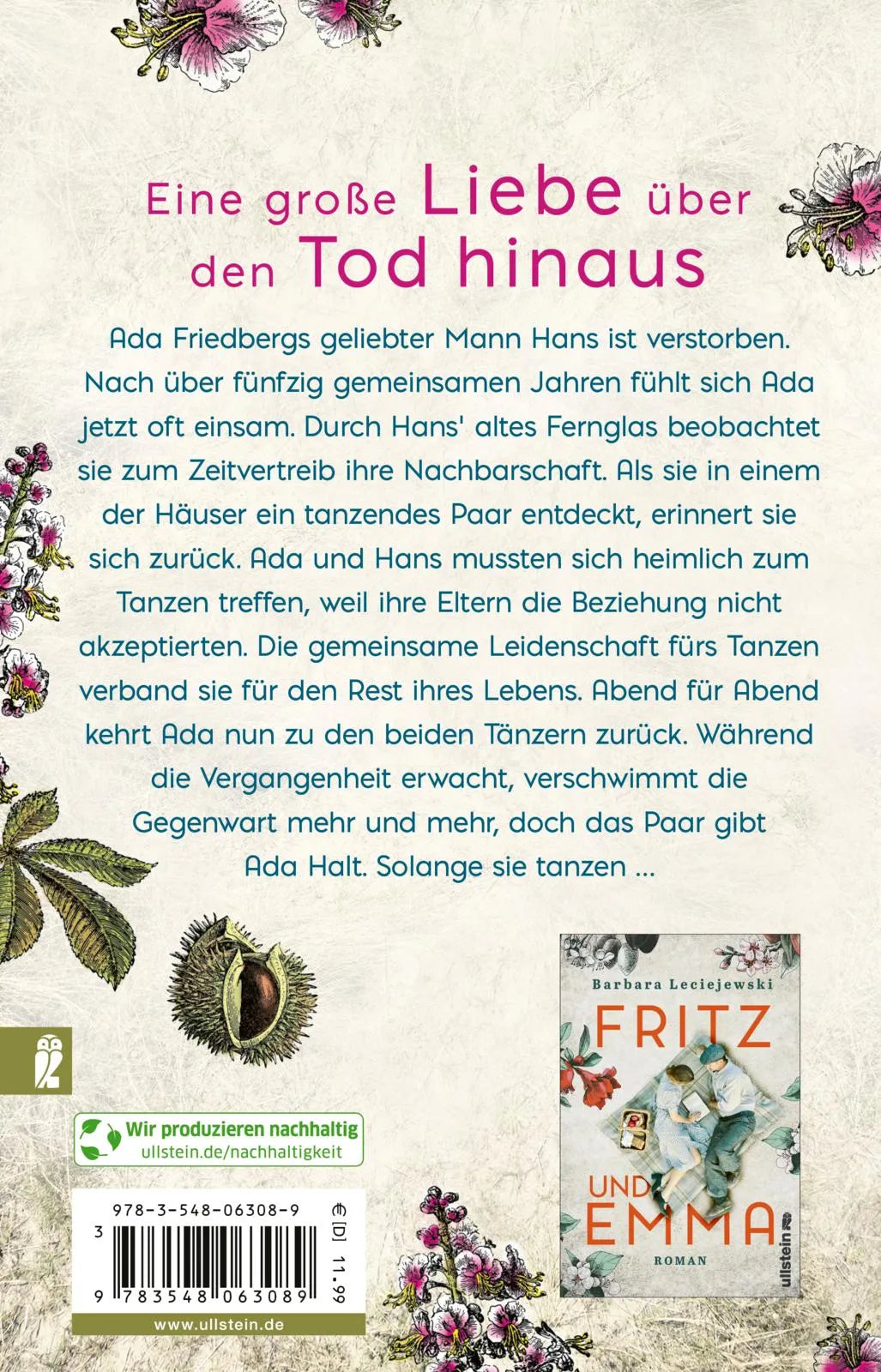 Buchrückseite von 'Solange sie tanzen' mit Klappentext - Taschenbuch