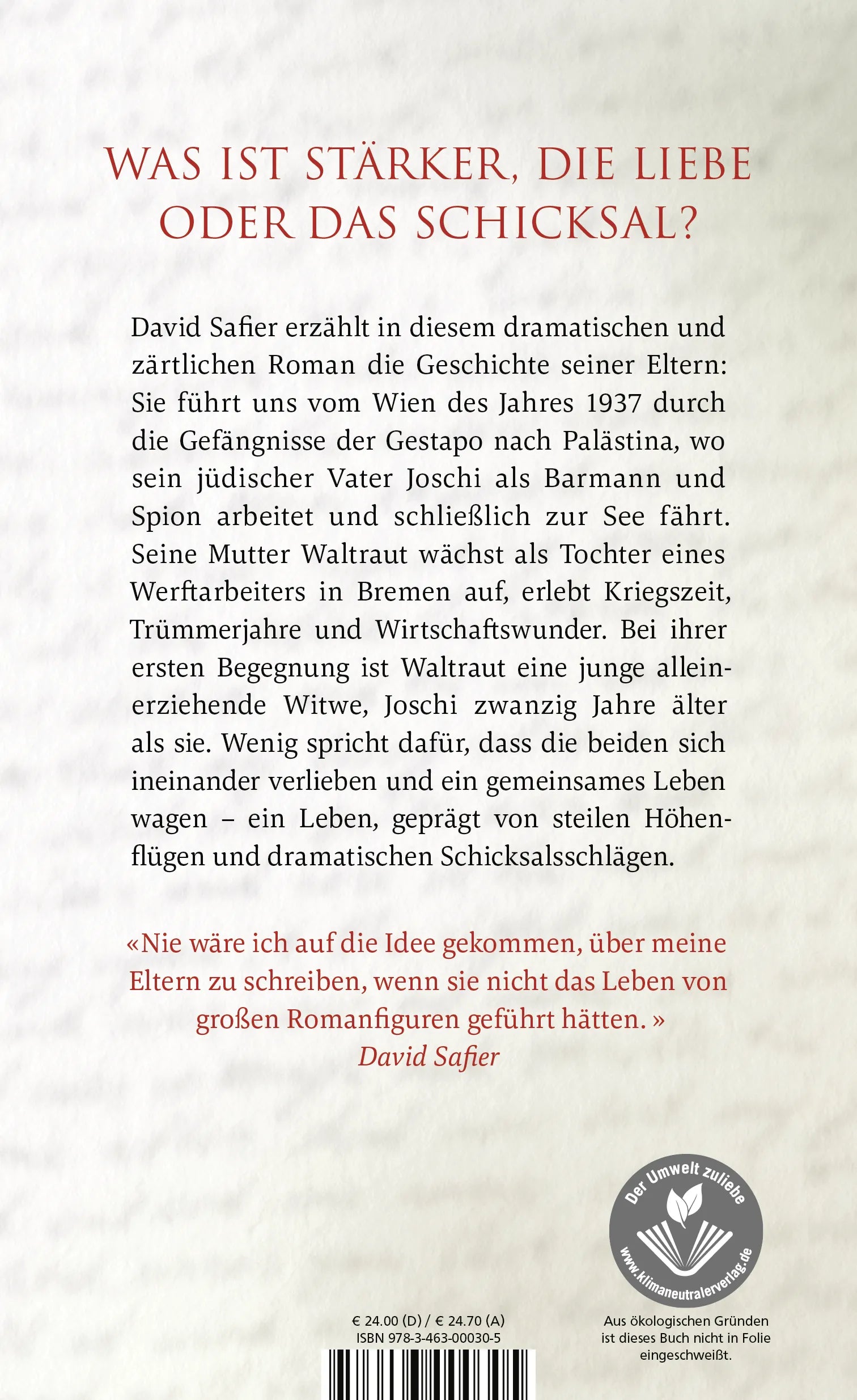 Buchrückseite von 'Solange wir leben' mit Klappentext - Gebundene Ausgabe