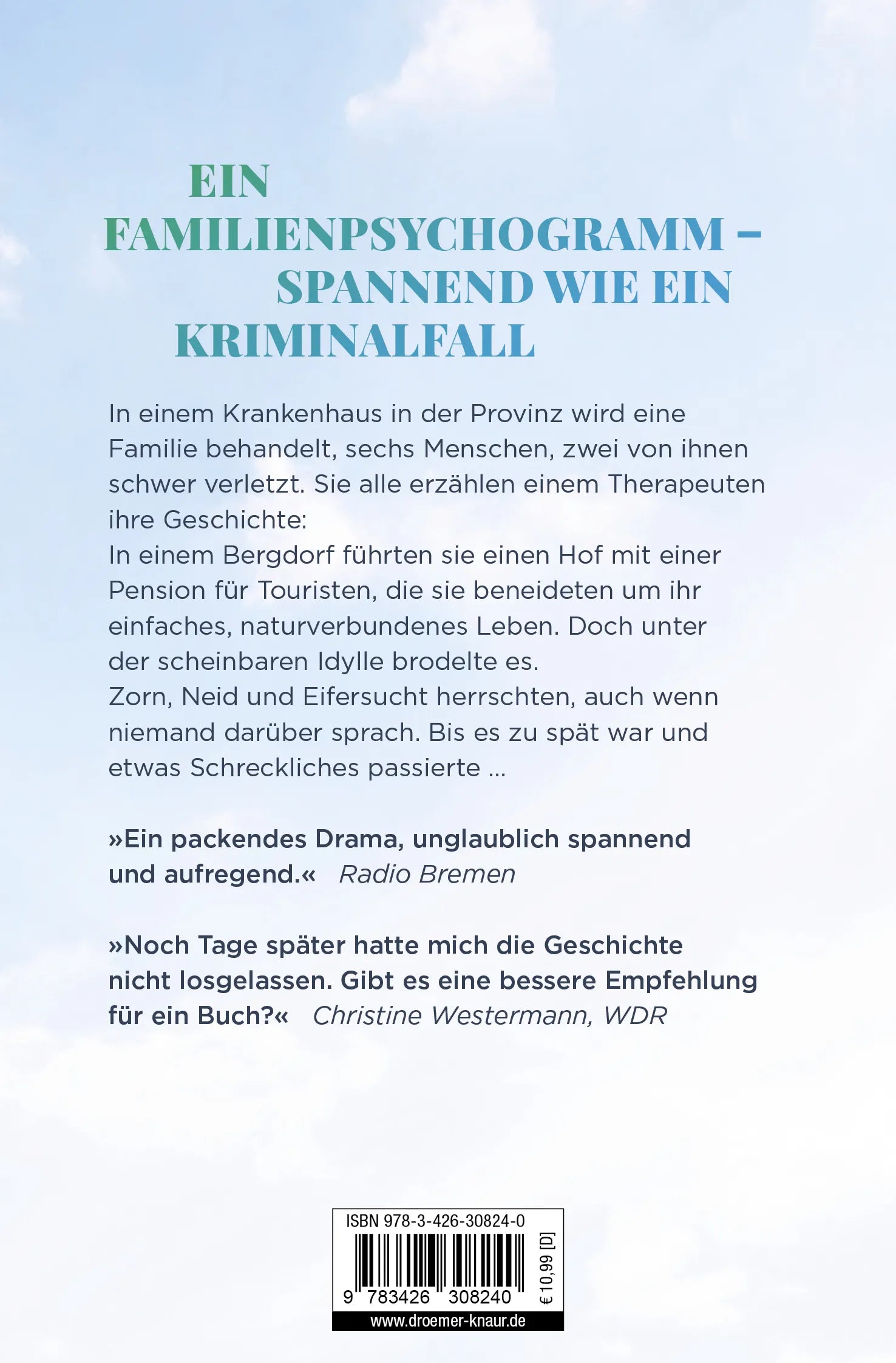 Buchrückseite von 'Sommer wie Winter' mit Klappentext - Taschenbuch