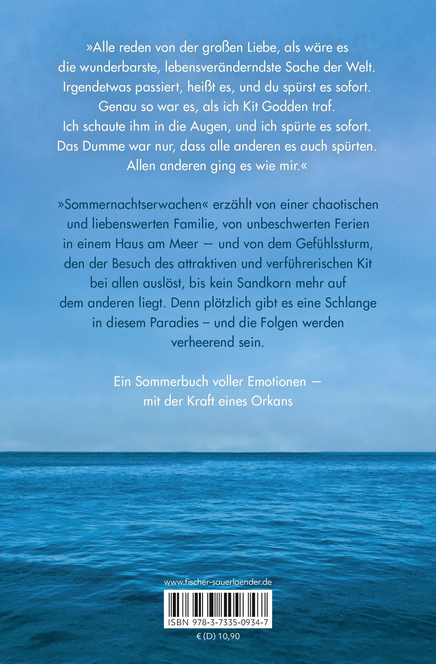 Buchrückseite von 'Sommernachtserwachen' mit Klappentext - Taschenbuch