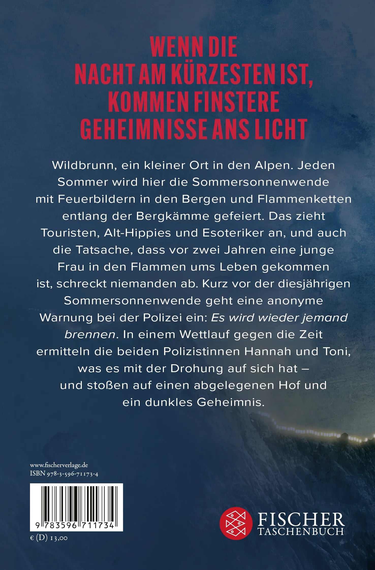 Buchrückseite von 'Sonnenwende - Die hellste Nacht. Deine dunkelste Stunde' mit Klappentext - Taschenbuch