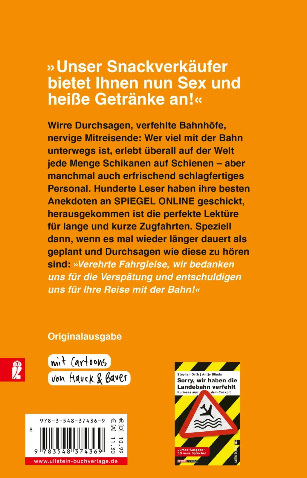 Buchrückseite von '»Sorry, wir haben uns verfahren«' mit Klappentext - Taschenbuch