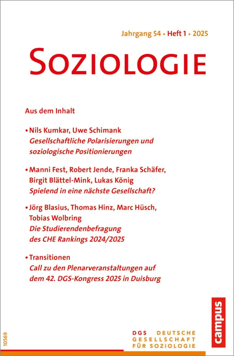 Cover: Soziologie 1/2025 (E-Book) von Dirk Baecker