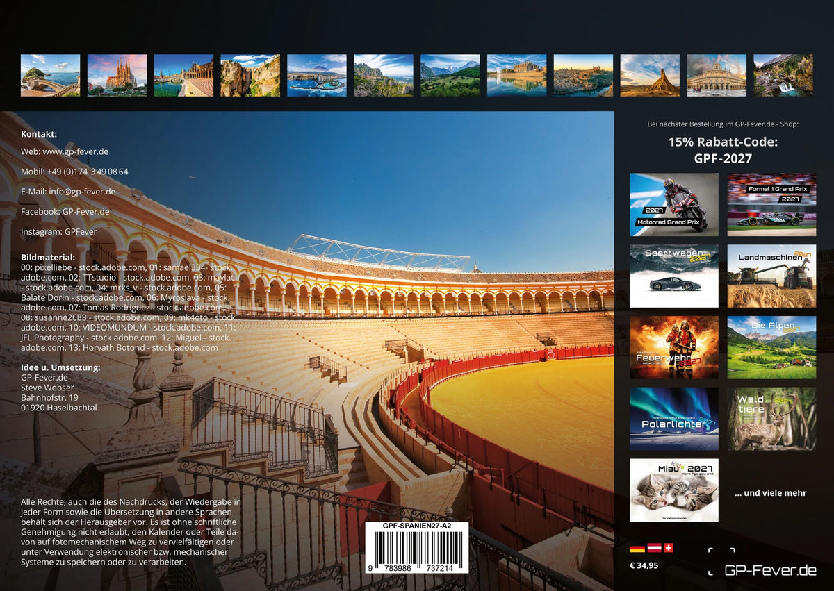 Spanien – Viva España - 2027 - Kalender DIN A2 – Ansicht