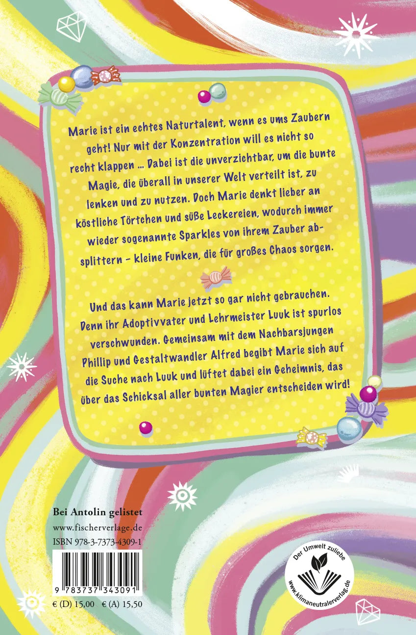 Buchrückseite von 'Sparkling – Maries zauberhafte Welt' mit Klappentext - Gebundene Ausgabe