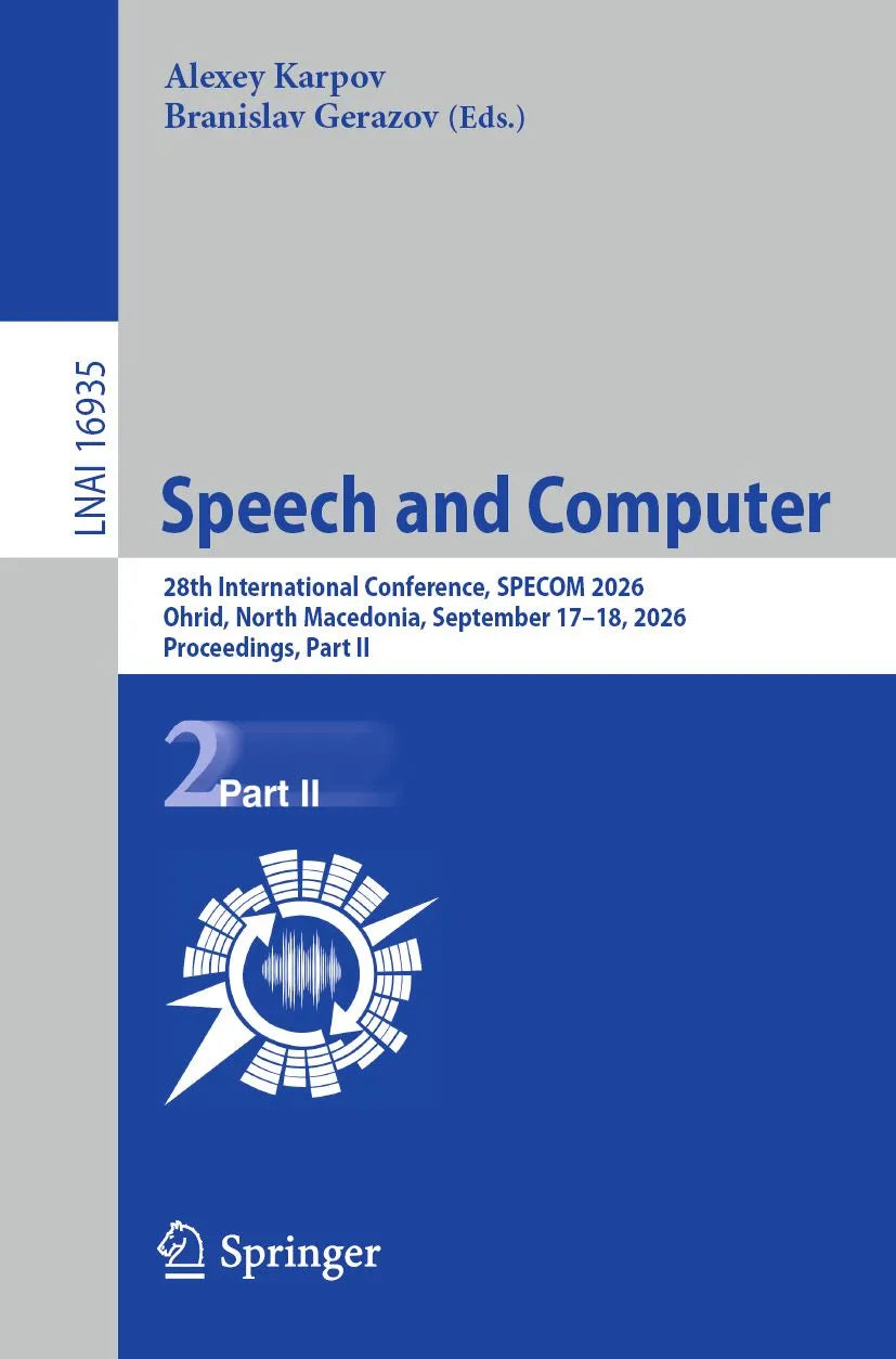 Cover: Speech and Computer (E-Book) von Alexey Karpov