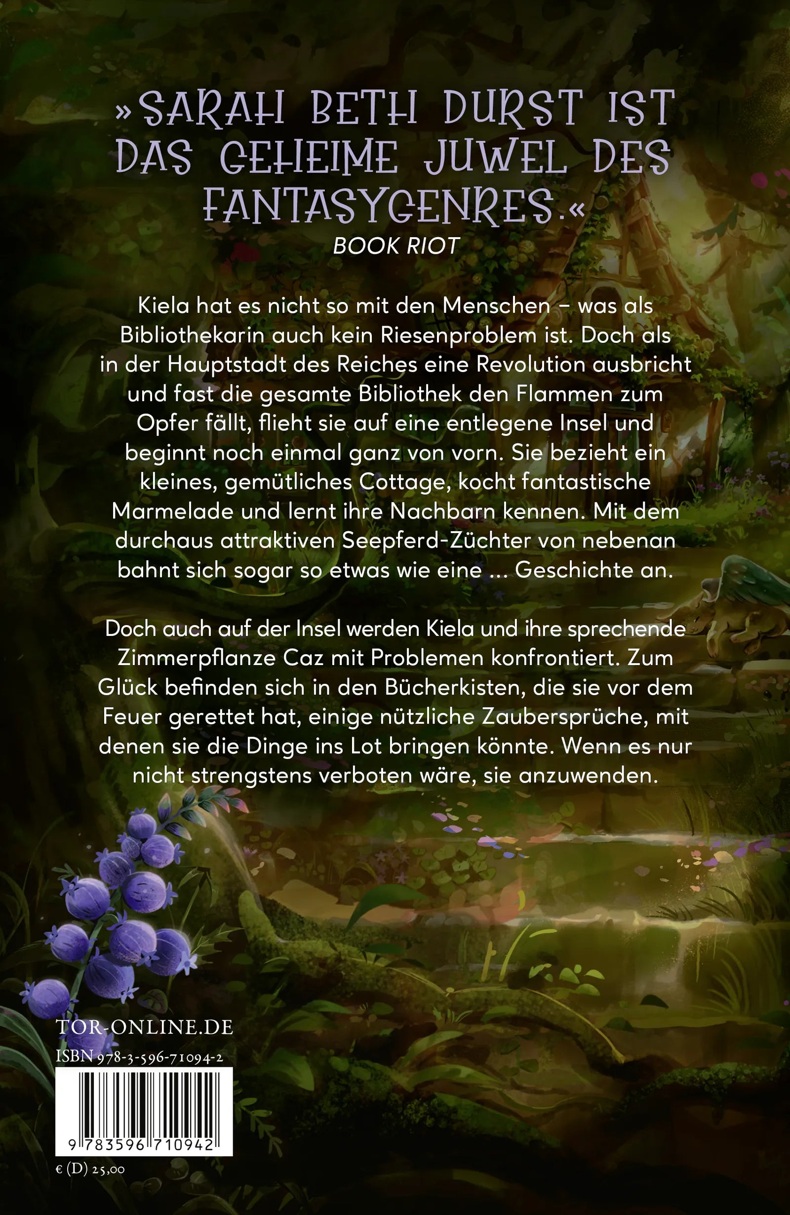 Buchrückseite von 'Spellshop' mit Klappentext - Gebundene Ausgabe