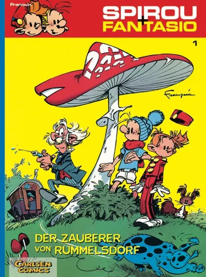 Buchcover von 'Spirou und Fantasio 1: Der Zauberer von Rummelsdorf' - Taschenbuch von André Franquin