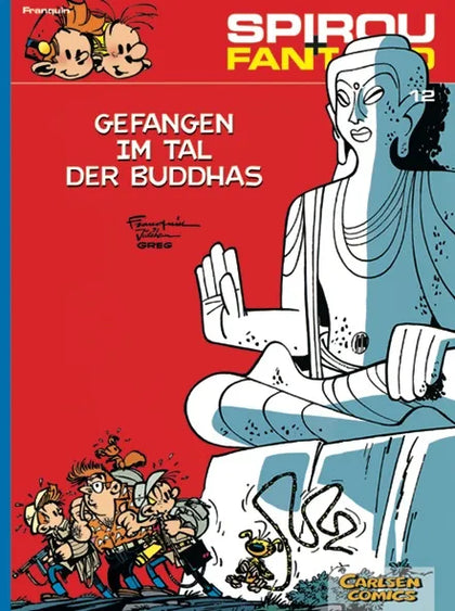Buchcover von 'Spirou und Fantasio 12: Gefangen im Tal der Buddhas' - Taschenbuch von André Franquin