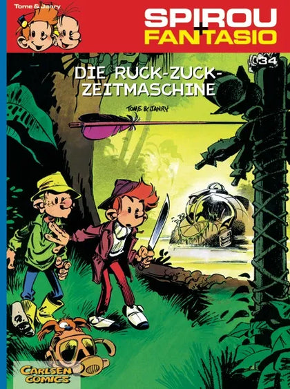 Buchcover von 'Spirou und Fantasio 34: Die Ruck-Zuck-Zeitmaschine' - Taschenbuch von Janry