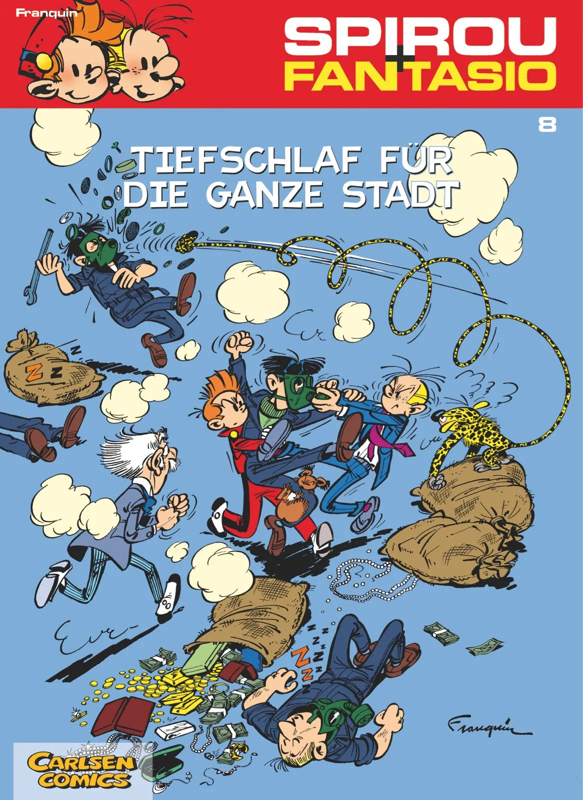 Buchcover von 'Spirou und Fantasio 8: Tiefschlaf für die ganze Stadt' - Taschenbuch von André Franquin