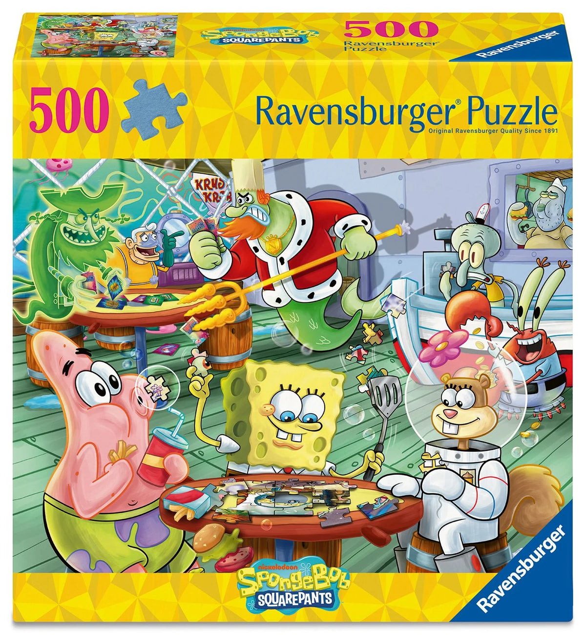 Puzzle: Erwachsenenpuzzle 500 Teile - SpongeBob Schwammkopf - Spieleabend in der Krossen Krabbe