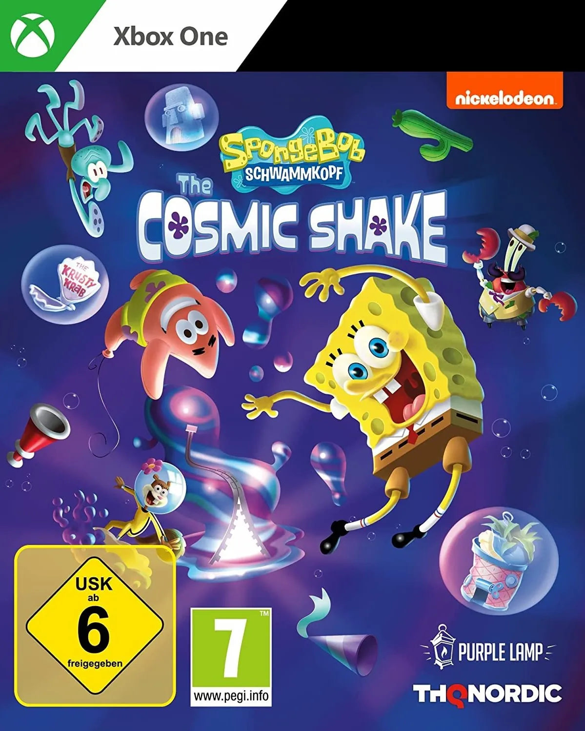 Cover: SpongeBob Schwammkopf - The Cosmic Shake für Xbox One. Publisher: THQ Nordic GmbH