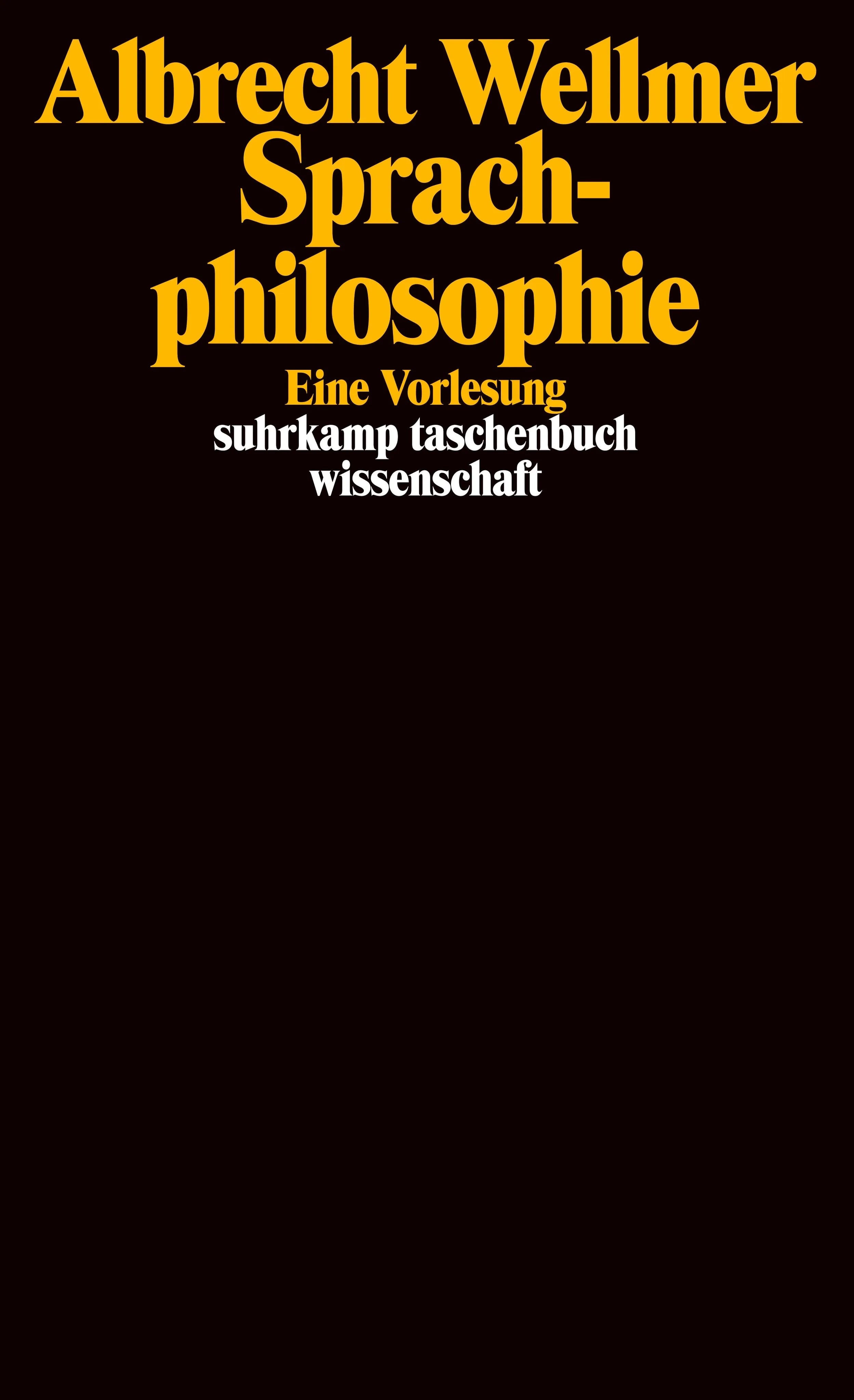 Buchcover von 'Sprachphilosophie' - Taschenbuch von Albrecht Wellmer