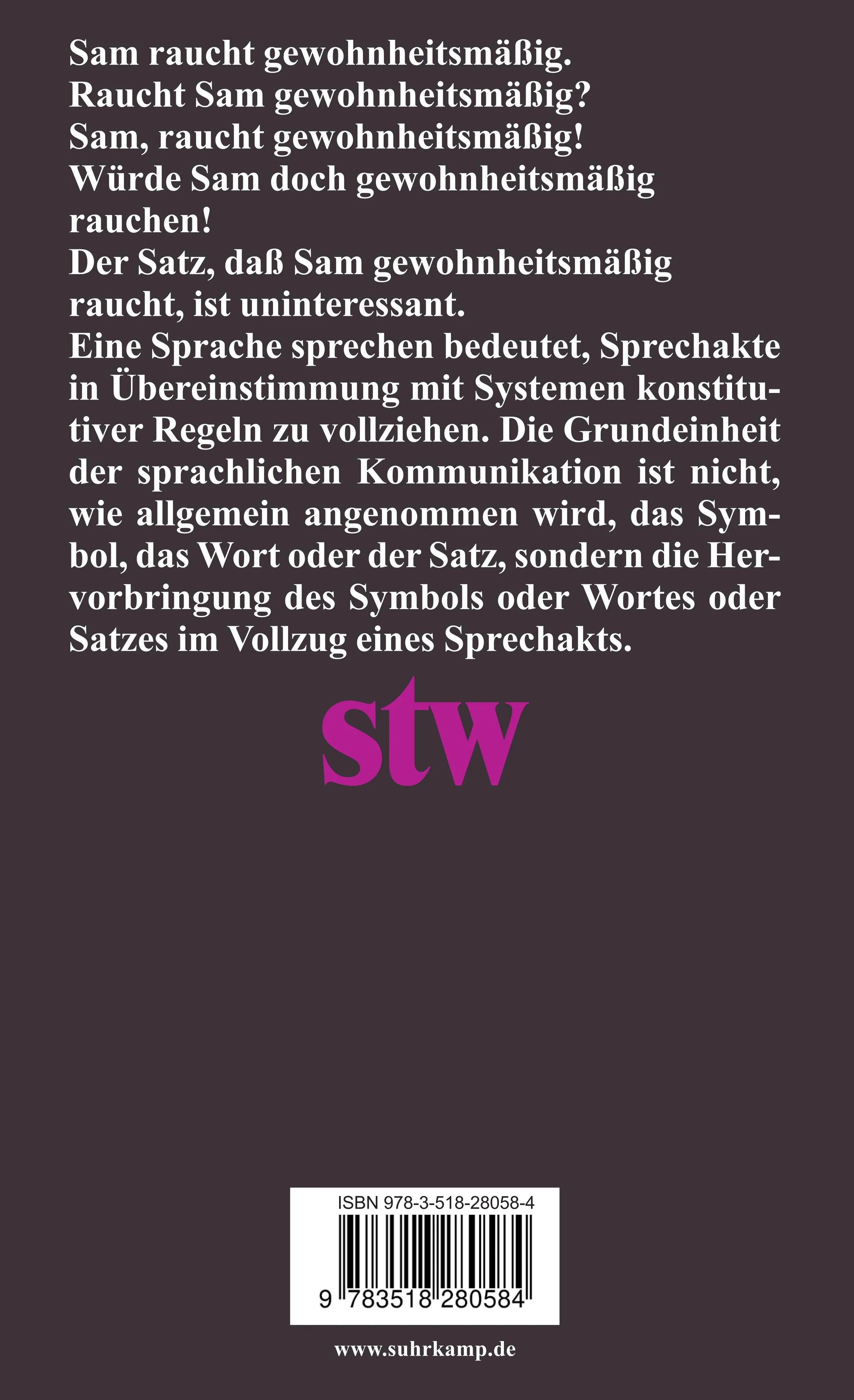 Rückseite: Sprechakte (Taschenbuch)
