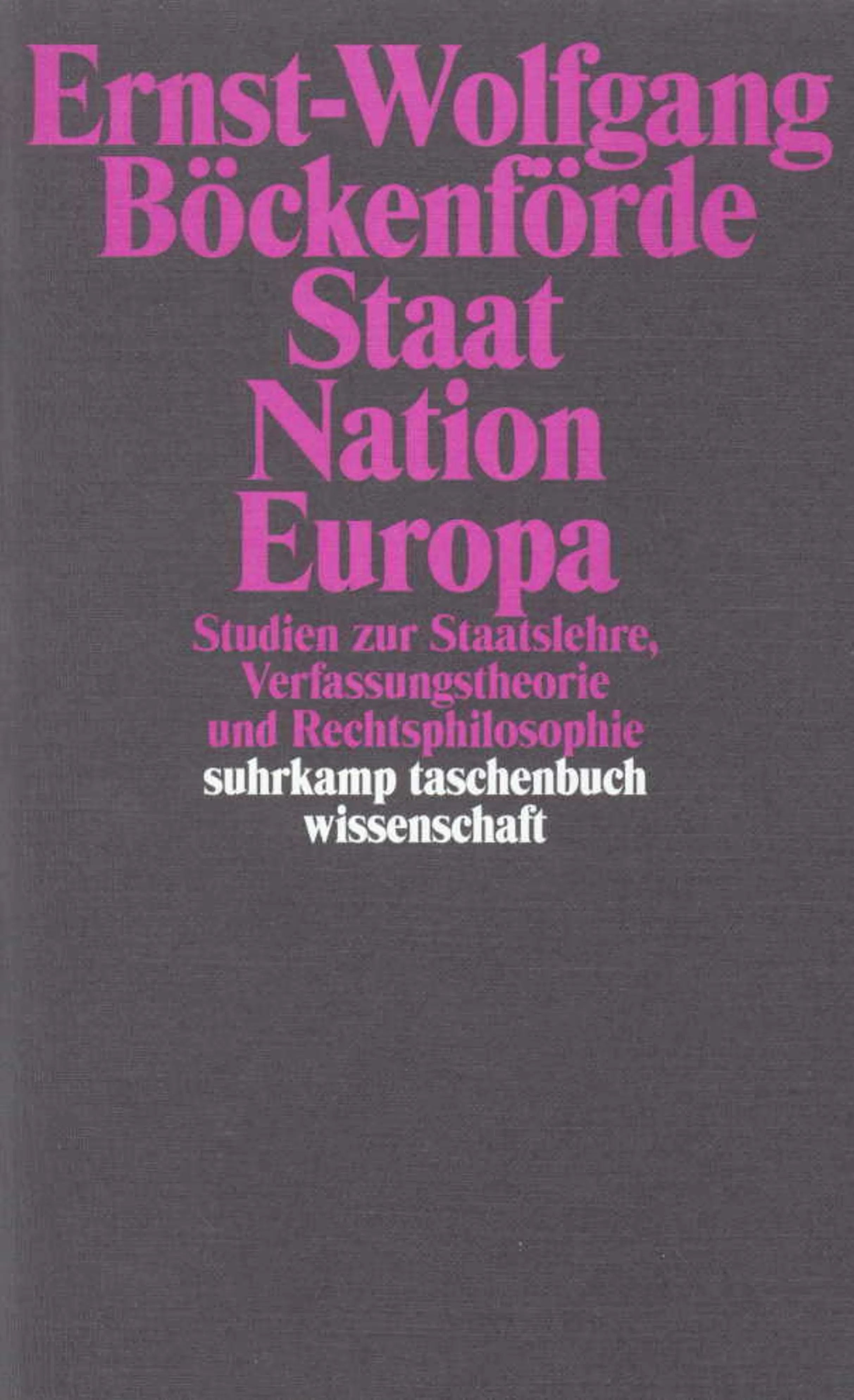 Buchcover von 'Staat, Nation, Europa' - Taschenbuch von Ernst-Wolfgang Böckenförde