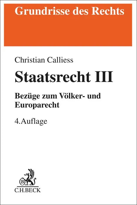 Buchcover von 'Staatsrecht III' - Taschenbuch von Christian Calliess