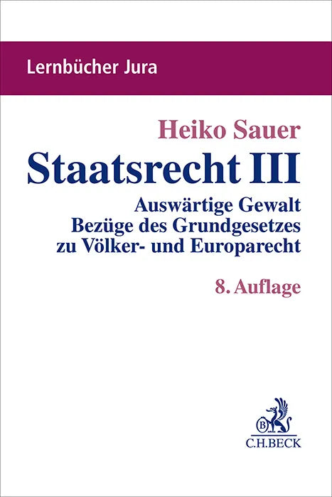 Buchcover von 'Staatsrecht III' - Taschenbuch von Heiko Sauer