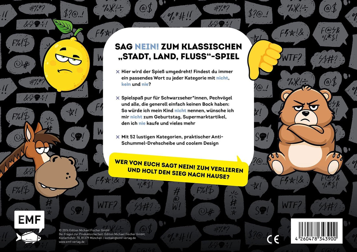 Stadt, Land, NEIN! – Der Spieleklassiker für Pessimist*innen und alle, die eigentlich keinen Bock haben – Ansicht