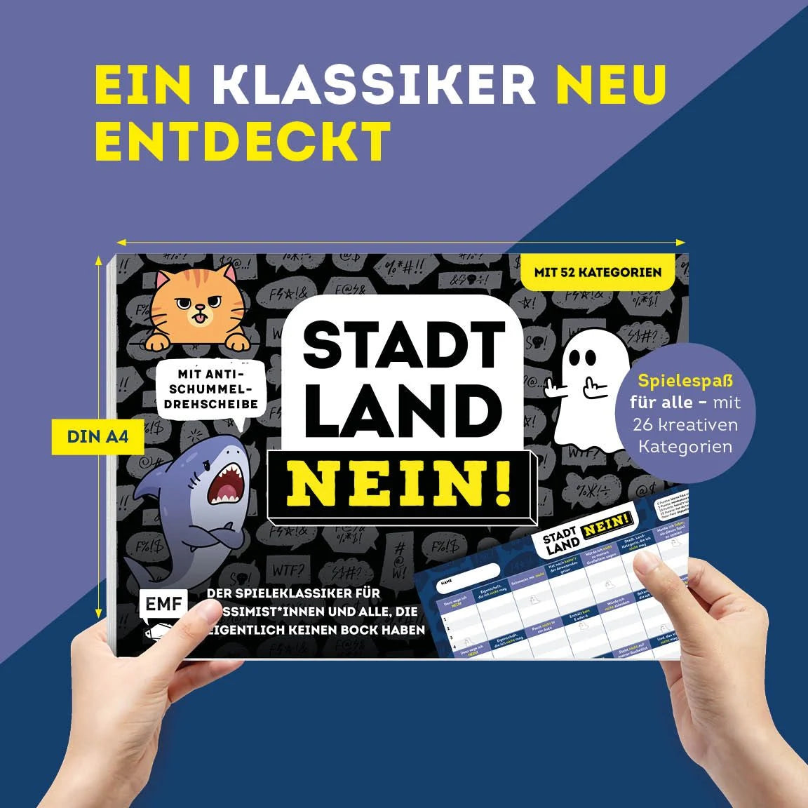 Stadt, Land, NEIN! – Der Spieleklassiker für Pessimist*innen und alle, die eigentlich keinen Bock haben – Ansicht