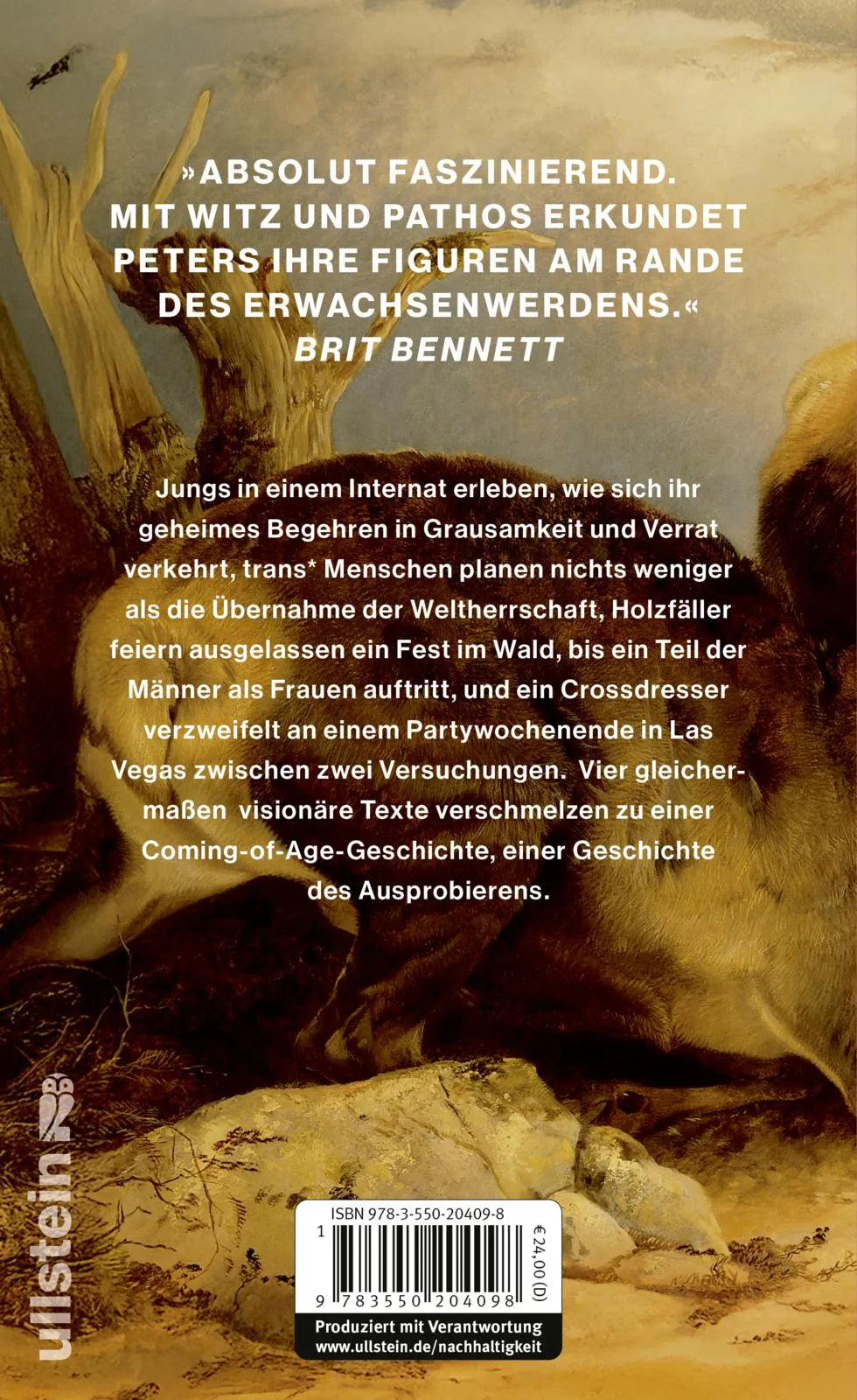 Buchrückseite von 'Stag Dance' mit Klappentext - Gebundene Ausgabe