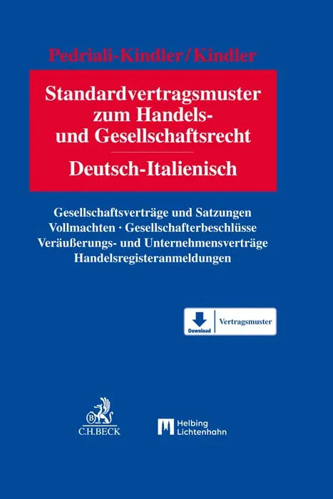 Buchcover von 'Standardvertragsmuster zum Handels- und Gesellschaftsrecht' - Gebundene Ausgabe von Alessandra Pedriali-Kindler