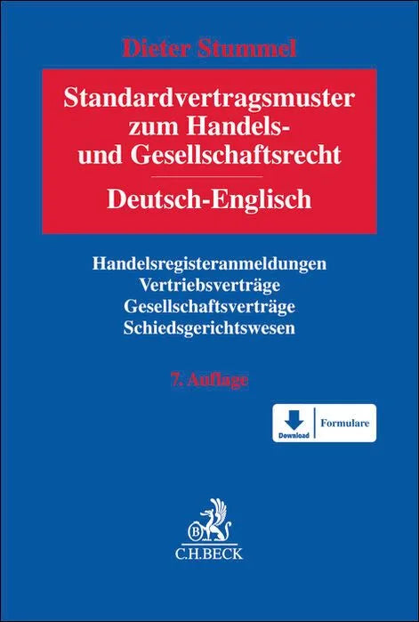 Cover: Standardvertragsmuster zum Handels- und Gesellschaftsrecht (Hardcover) von Dieter Stummel