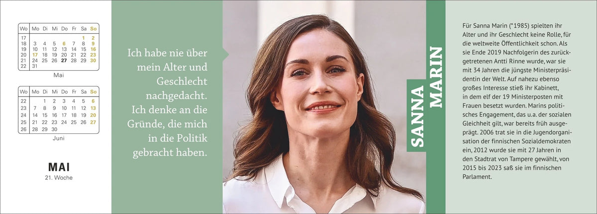 Starke Frauen Premium-Tischplaner 2027 - Tischplaner mit 53 Zitaten und beeindruckenden Lebensgeschichten – Ansicht