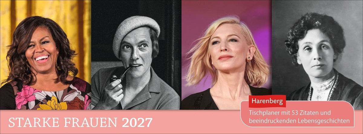 Tischkalender: Starke Frauen Premium-Tischplaner 2027 - Tischplaner mit 53 Zitaten und beeindruckenden Lebensgeschichten