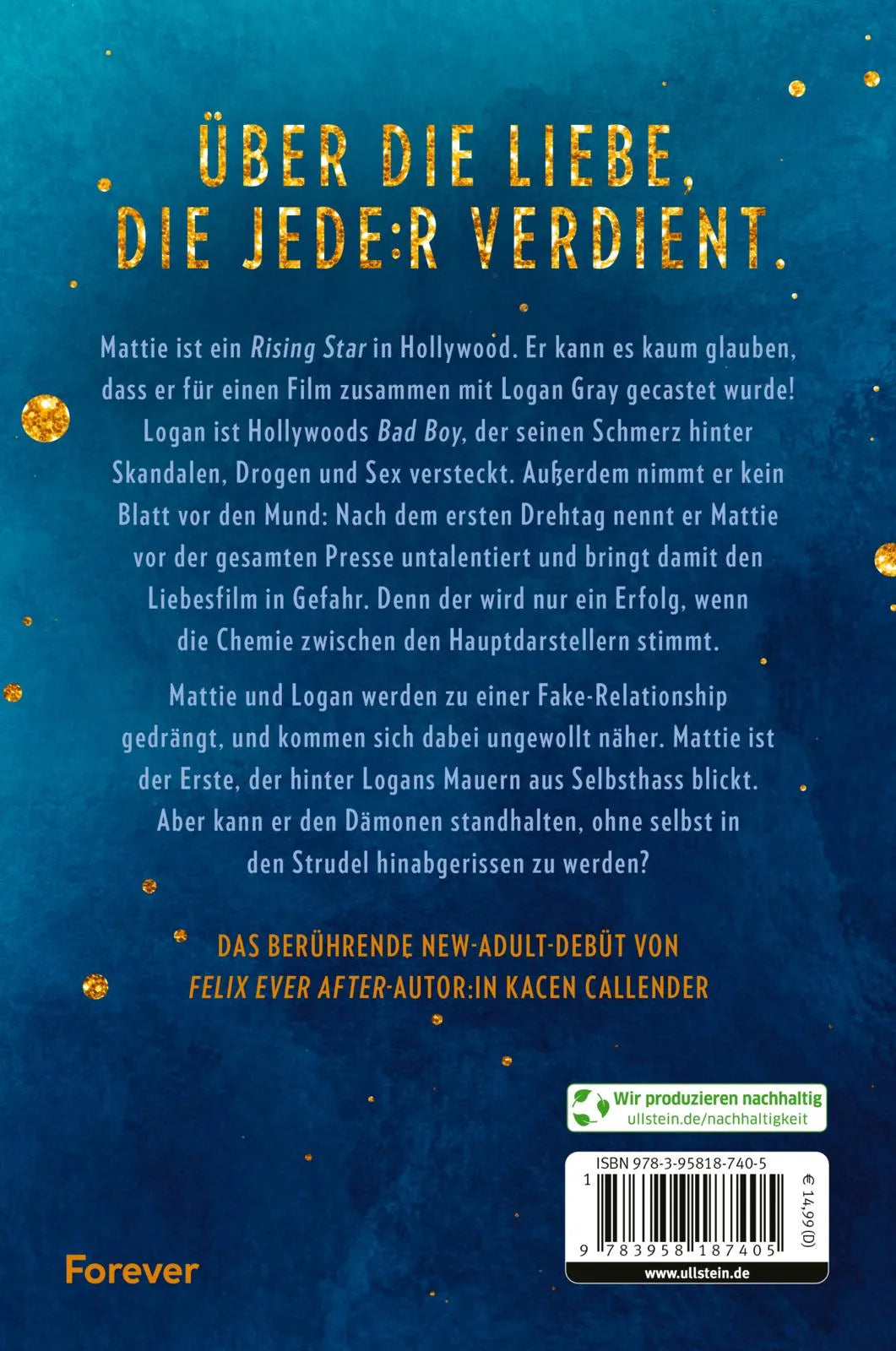 Buchrückseite von 'Stars In Your Eyes' mit Klappentext - Paperback