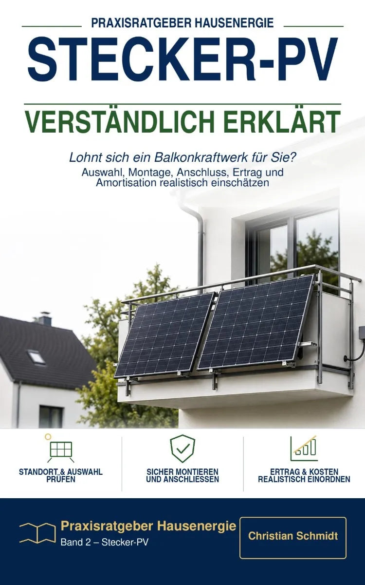 Cover: Stecker-PV verständlich erklärt: Lohnt sich ein Balkonkraftwerk für Sie? (E-Book) von Christian Schmidt