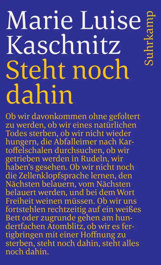 Buchcover von 'Steht noch dahin' - Taschenbuch von Marie Luise Kaschnitz