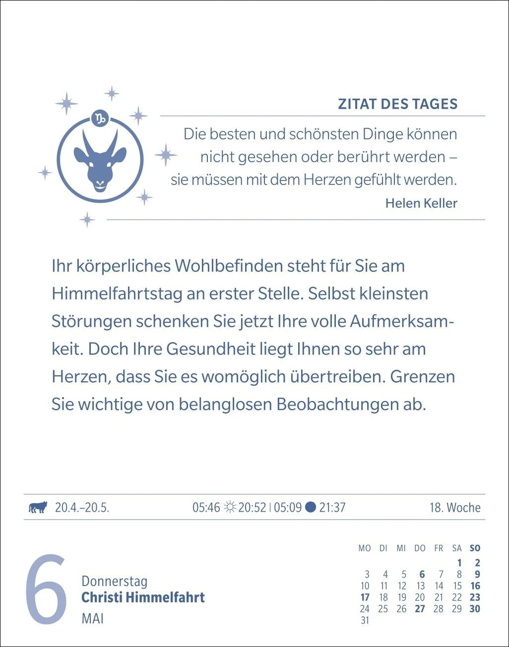 Steinbock Sternzeichenkalender 2027 - Tagesabreißkalender - Ihr Horoskop für jeden Tag – Ansicht