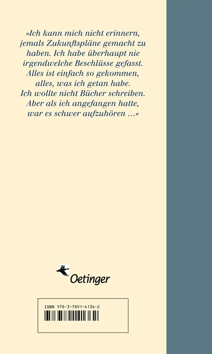 Buchrückseite von 'Steine auf dem Küchenbord' mit Klappentext - Gebundene Ausgabe