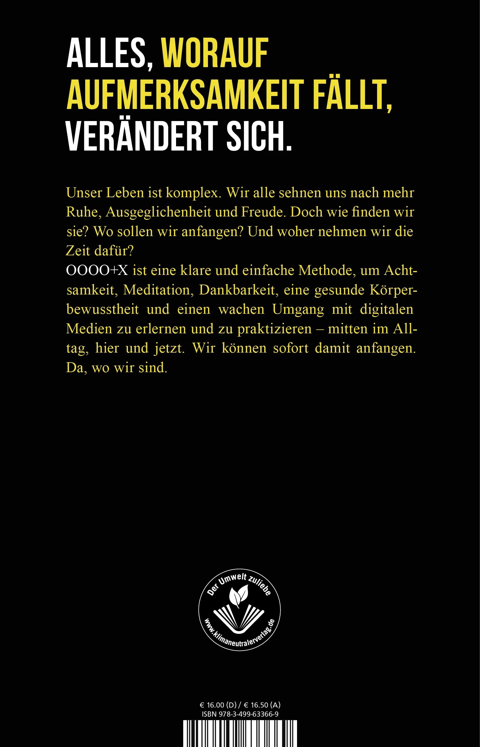 Buchrückseite von 'Stell dir vor, du wachst auf' mit Klappentext - Paperback
