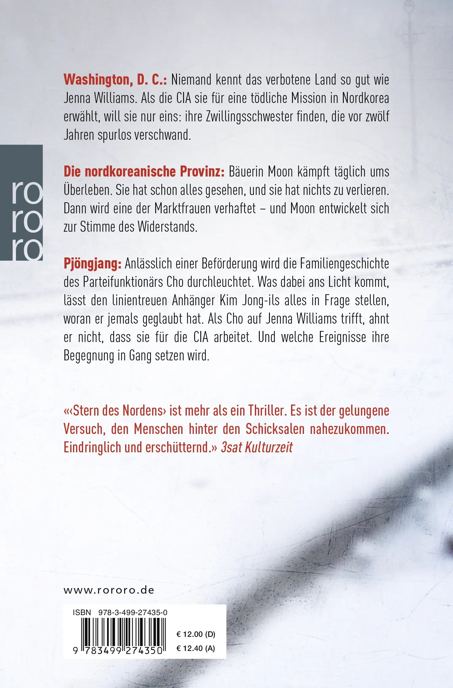 Buchrückseite von 'Stern des Nordens' mit Klappentext - Taschenbuch