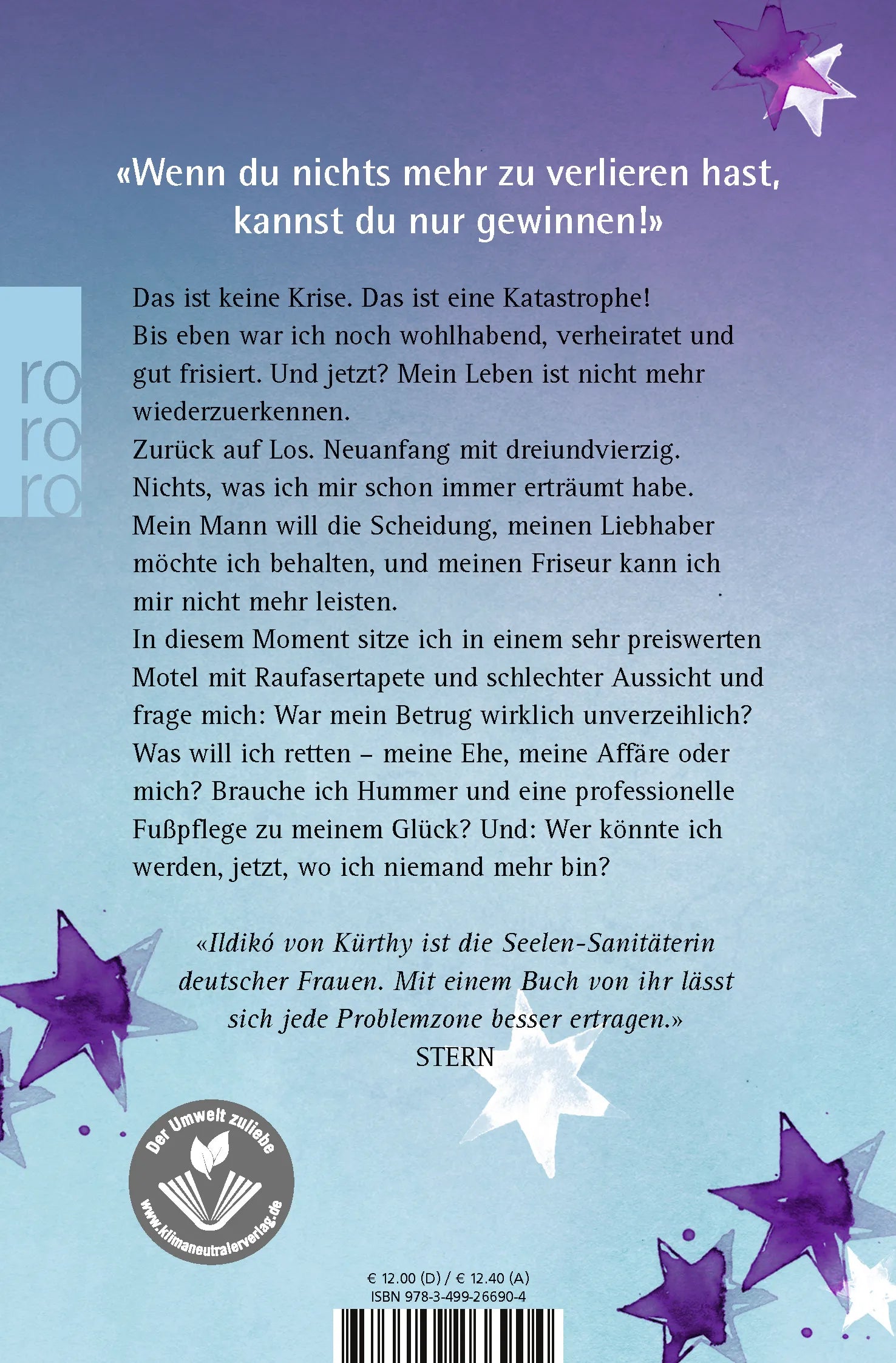 Buchrückseite von 'Sternschanze' mit Klappentext - Taschenbuch