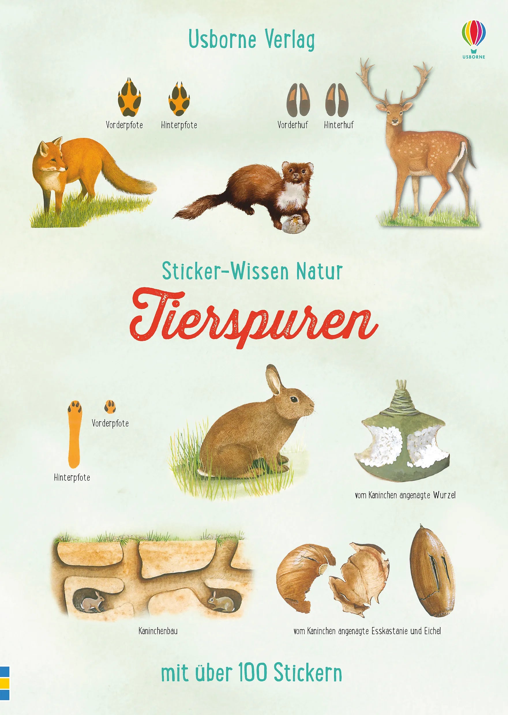 Buchcover von 'Sticker-Wissen Natur: Tierspuren' - Taschenbuch von Alfred Leutscher