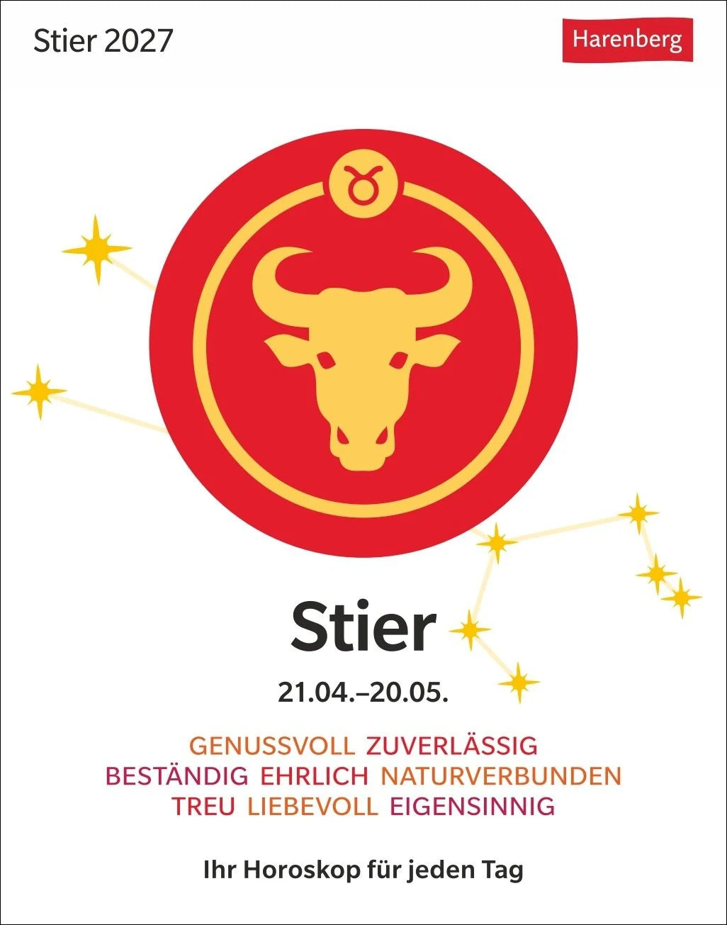 Tischkalender: Stier Sternzeichenkalender 2027 - Tagesabreißkalender - Ihr Horoskop für jeden Tag