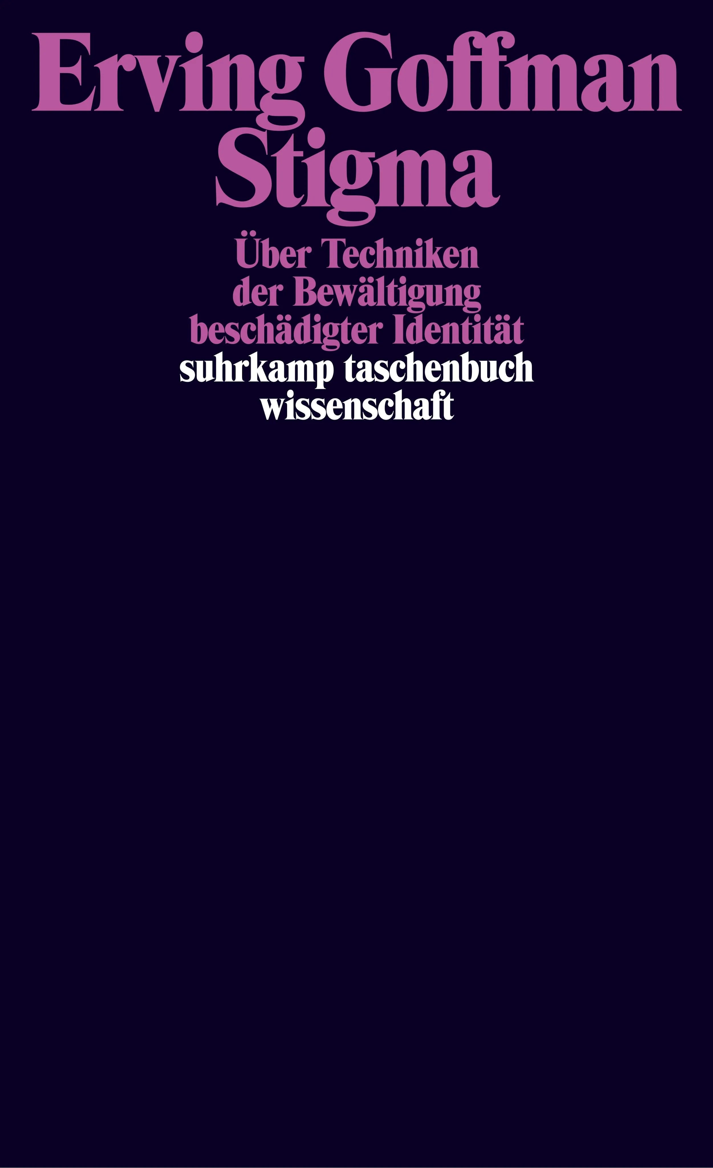 Buchcover von 'Stigma' - Taschenbuch von Erving Goffman