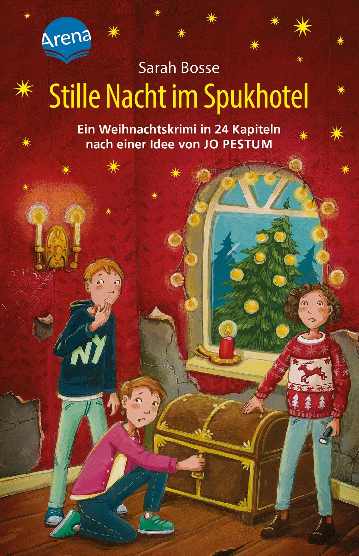 Cover: Stille Nacht im Spukhotel. Ein Weihnachtskrimi in 24 Kapiteln nach einer Idee von Jo Pestum (Hardcover) von Sarah Bosse