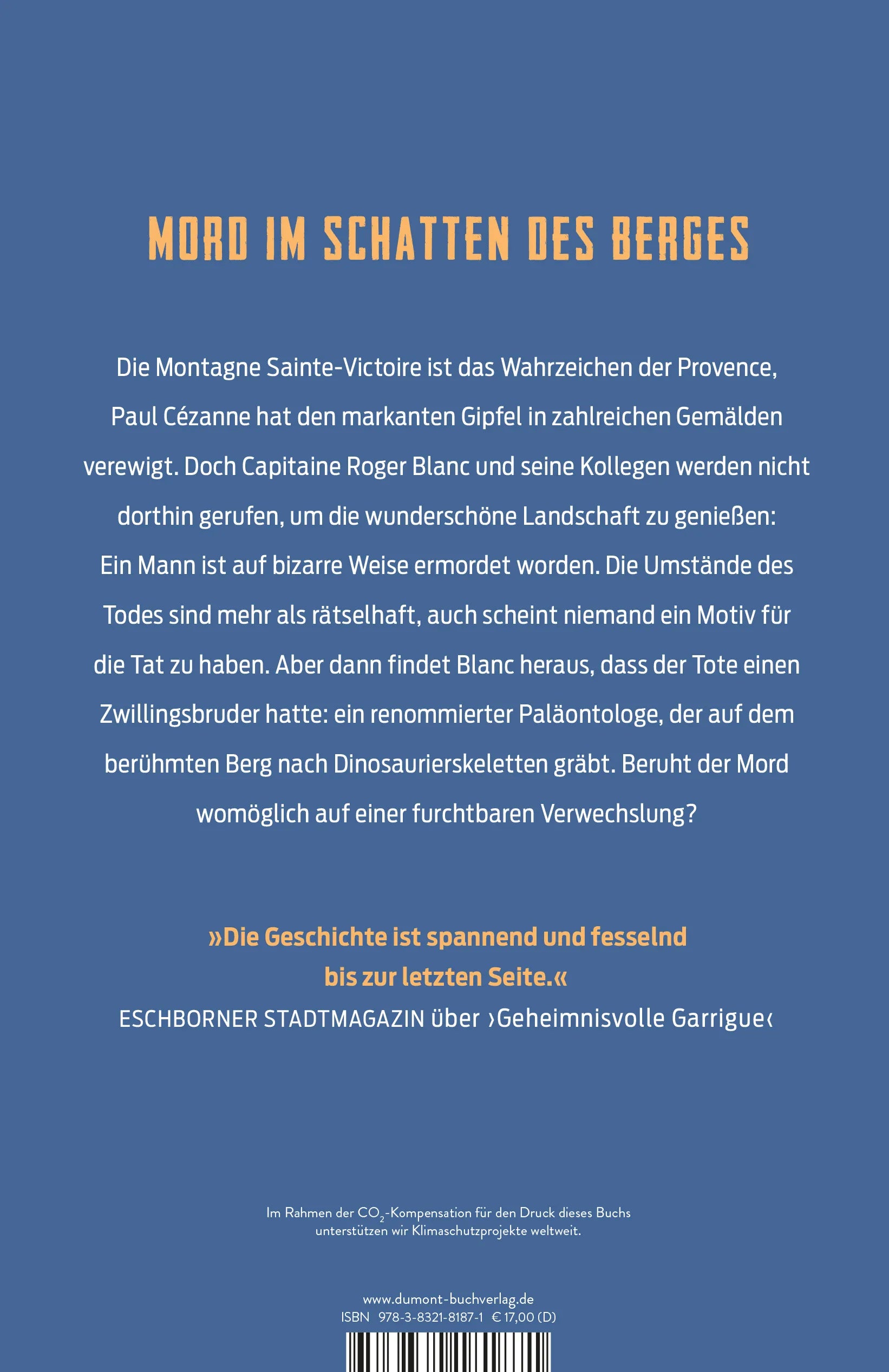 BuchrÃ¼ckseite von 'Stille Sainte-Victoire' mit Klappentext - Paperback