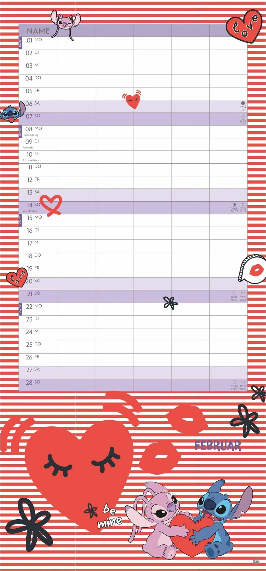 Stitch Familienplaner 2027 – Ansicht