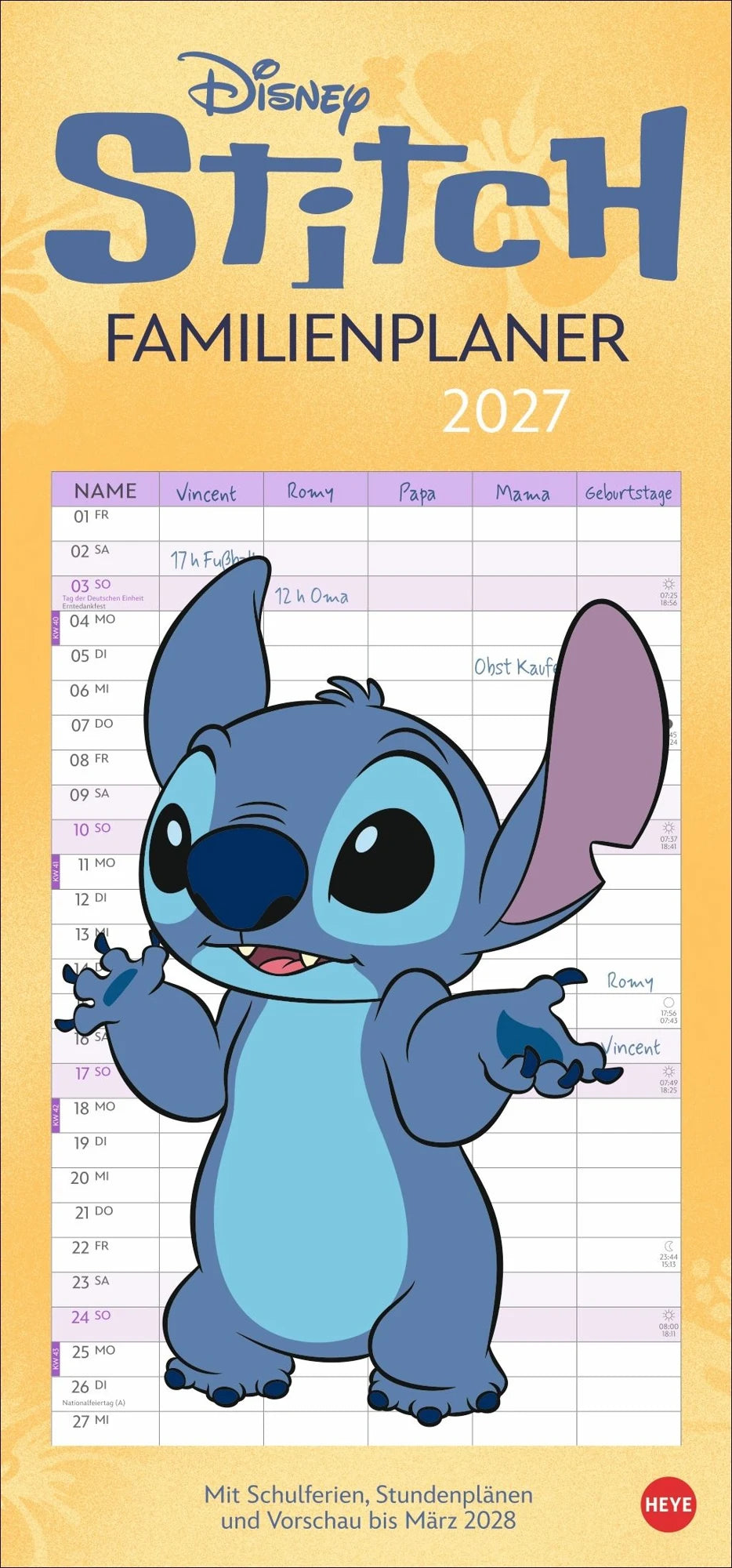 Familienplaner: Stitch Familienplaner 2027