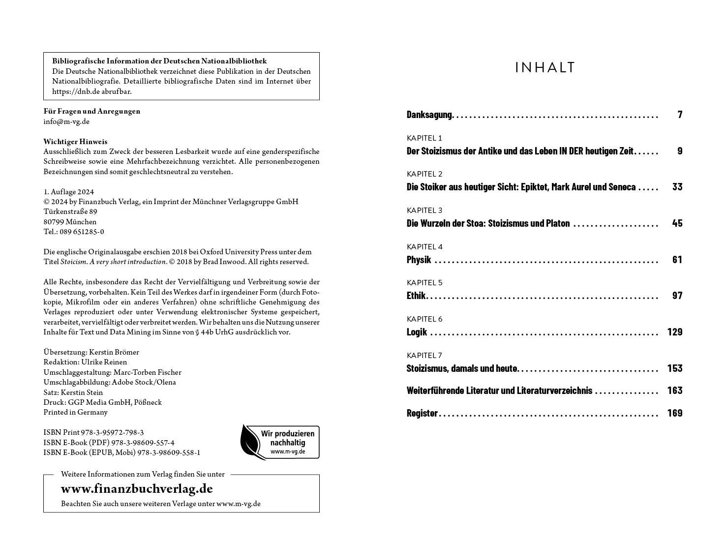 Innenansicht von 'Stoizismus für Eilige' - Gebundene Ausgabe