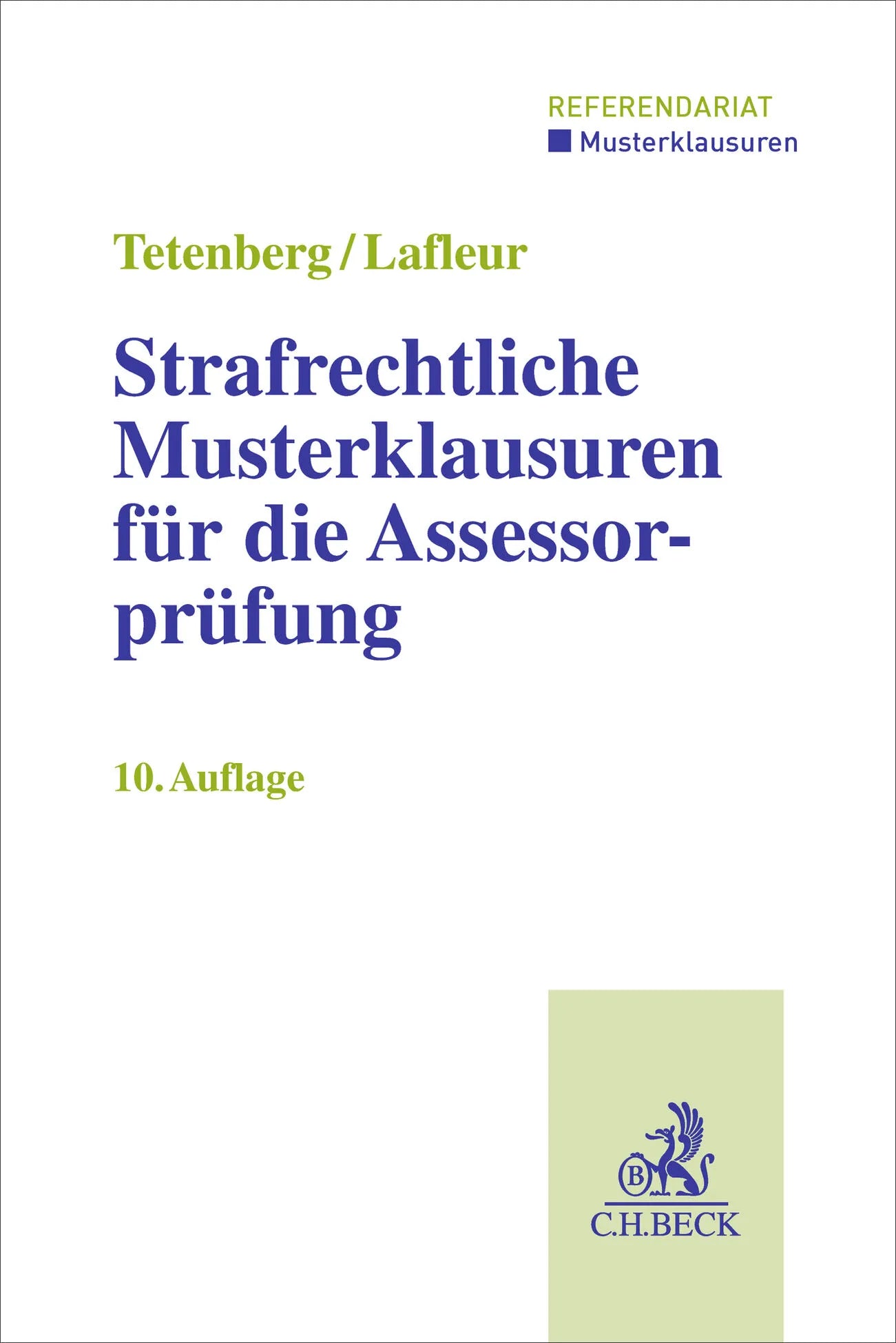 Cover: Strafrechtliche Musterklausuren für die Assessorprüfung (Taschenbuch) von Stefan Tetenberg
