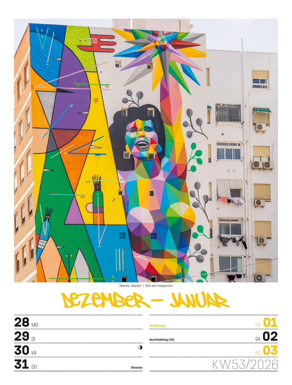 Street Art Wochenplaner Kalender 2027 – Ansicht